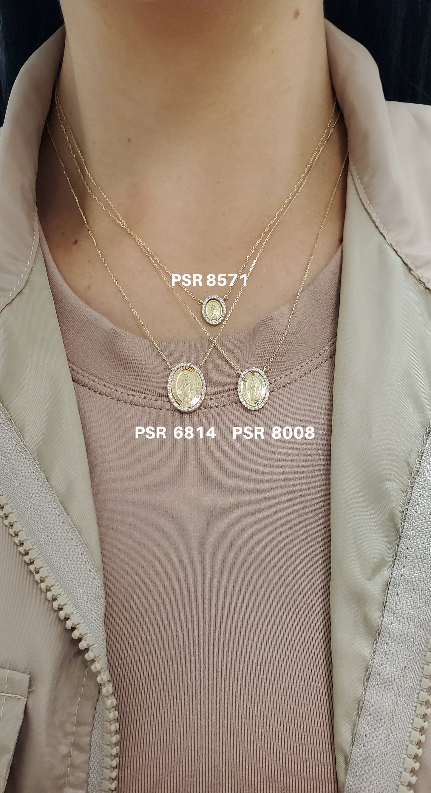 Small Diamond Miraculous Medal Necklace
