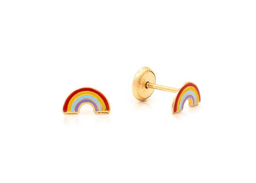 Rainbow Enamel Painted Earrings