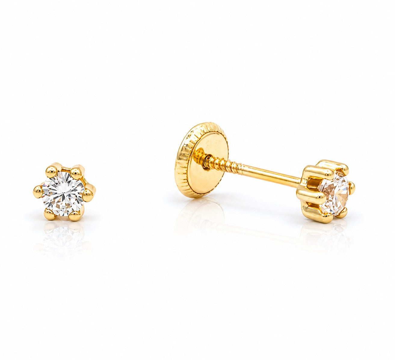 Petite Cubic Zirconia Stud Earrings 3mm