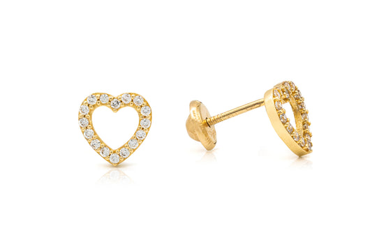 Open Heart Cubic Zirconia Earrings