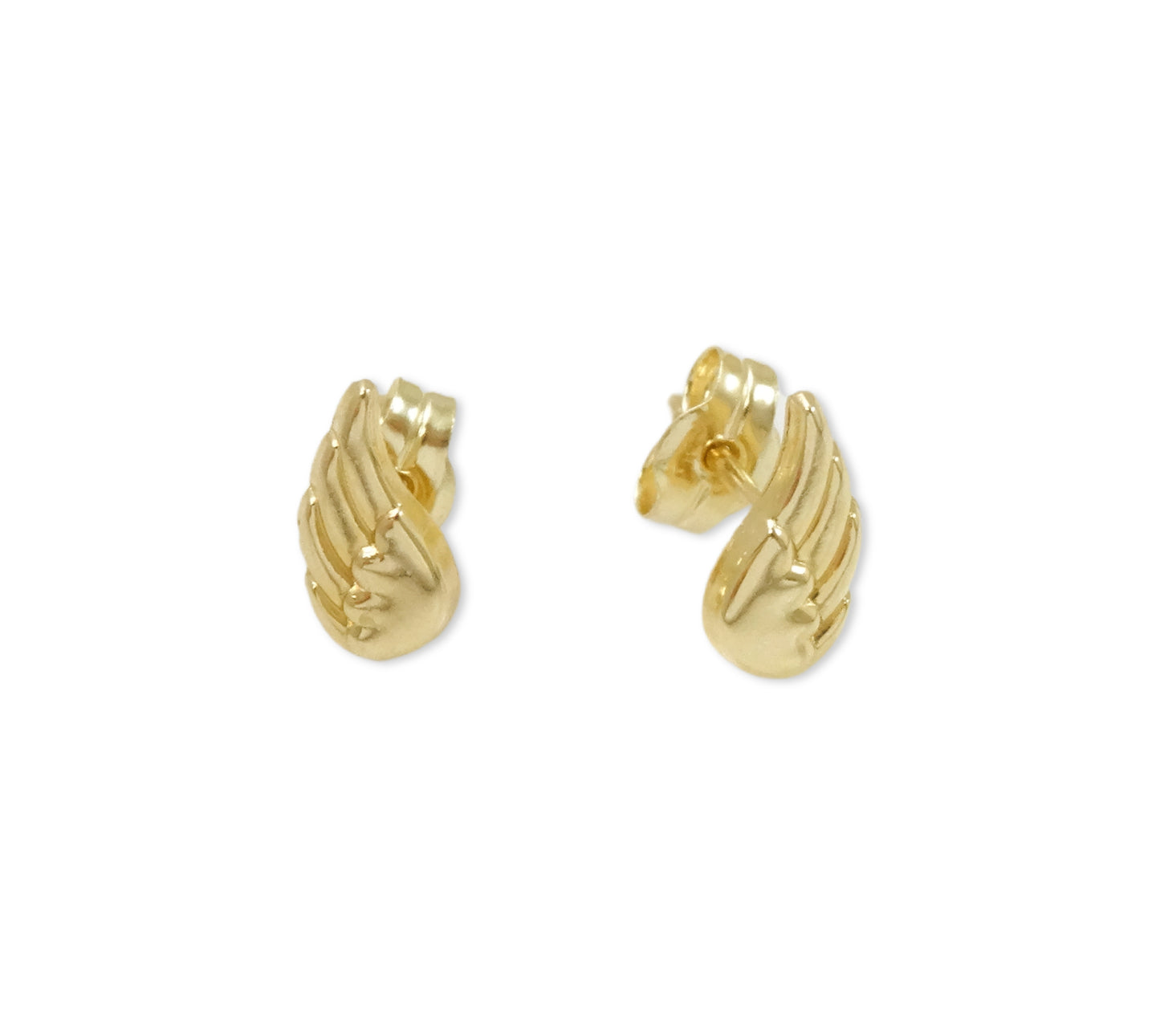 Miniature Angel Wing Earrings 14KY Gold