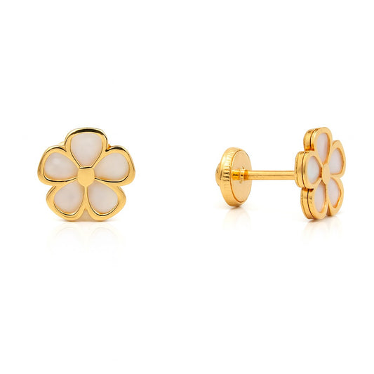 Flower Mother of Pearl Earring-7.0mm