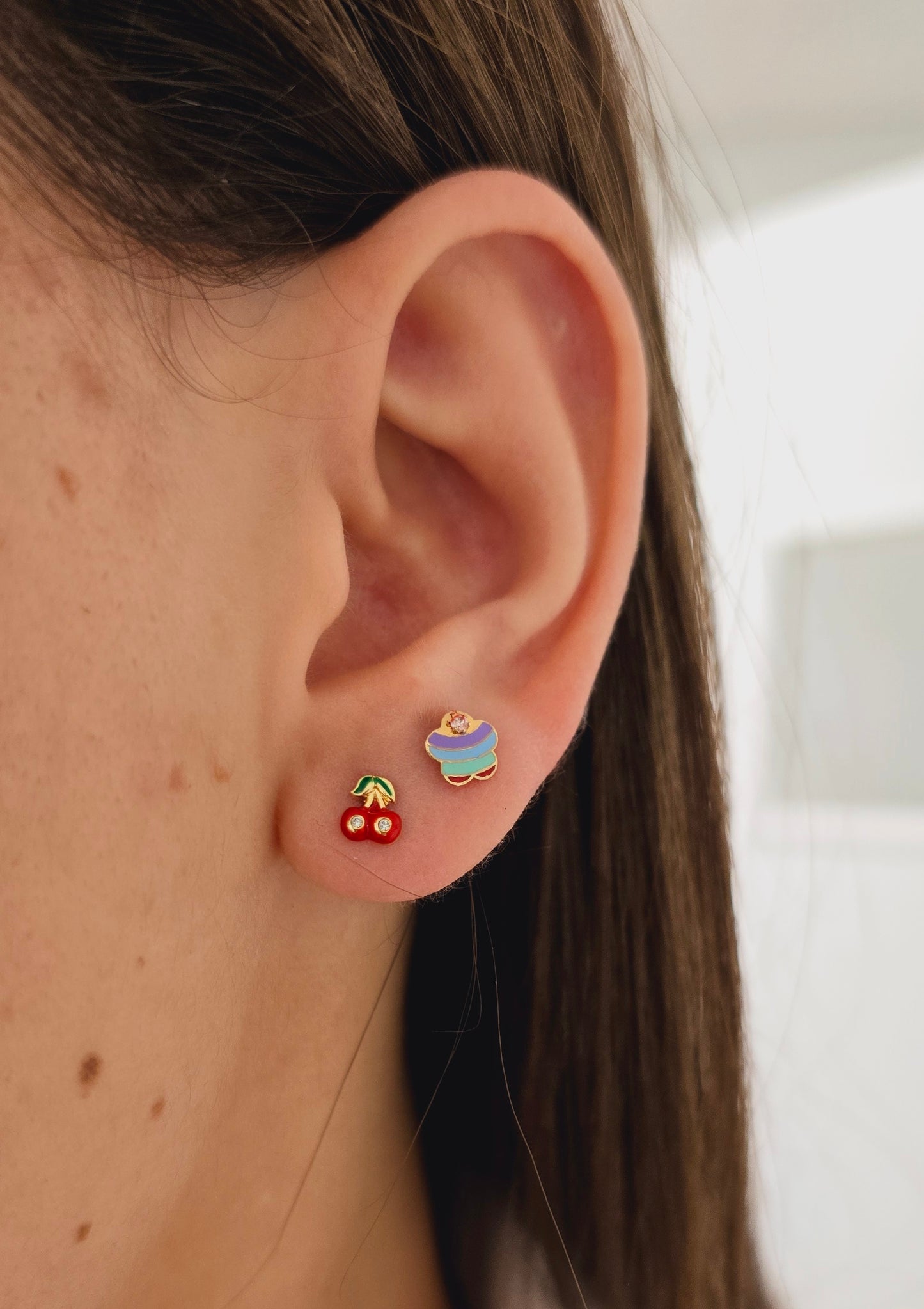 Rainbow Flower with Cubic Zirconia Baby Earring