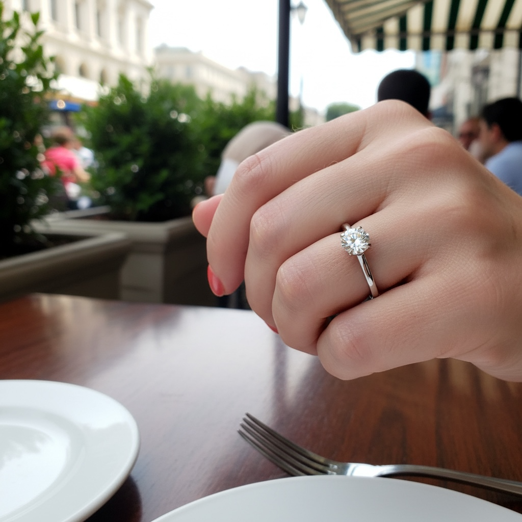 14K White Gold 1.51 CT Lab Grown Round Diamond Cathedral Solitaire Engagement Ring