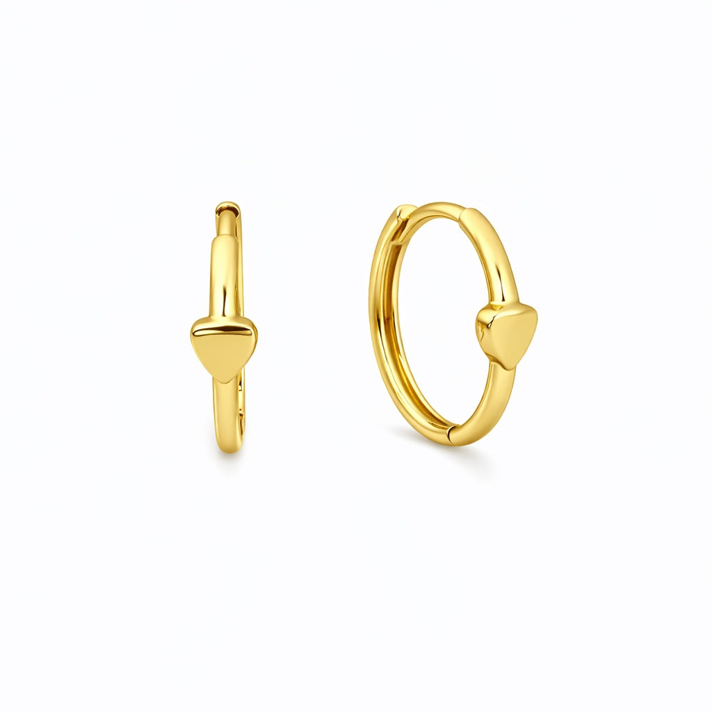 Petite Heart Huggie Earrings