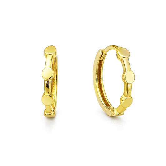 Polished Disc Huggie Earrings