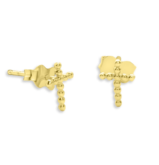 Miniature Bead Cross Earring