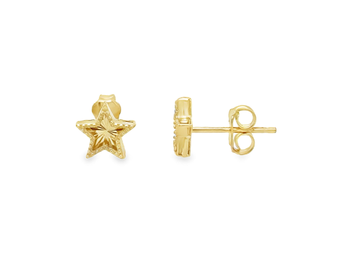 Radiant Gold Beaded Star Earrings