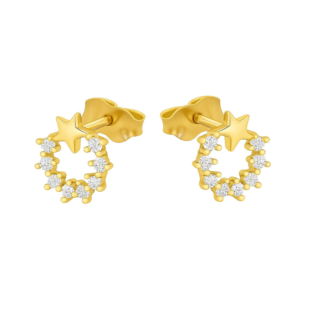 Cubic Zirconia Star Cluster Earrings