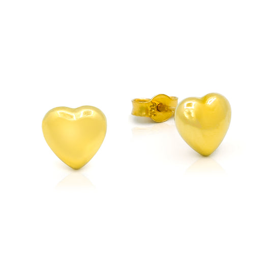 Mini Puff Heart Stud Earrings