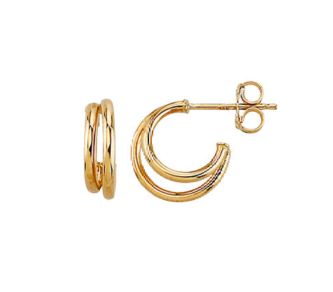 14K Gold Double Hoop  Earrings