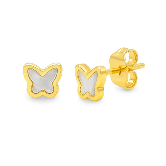 Mini Mother of Pearl Butterfly Earrings