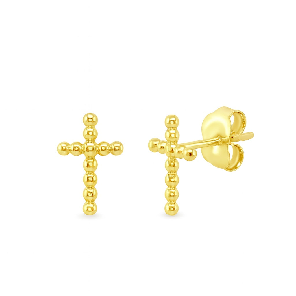 Miniature Bead Cross Earring