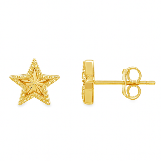 Radiant Gold Beaded Star Earrings