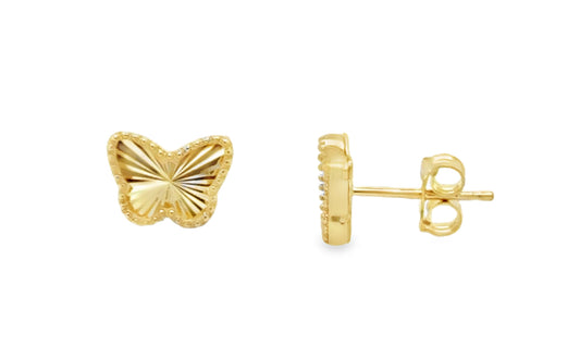 Radiant Gold Beaded Butterfly Earrings