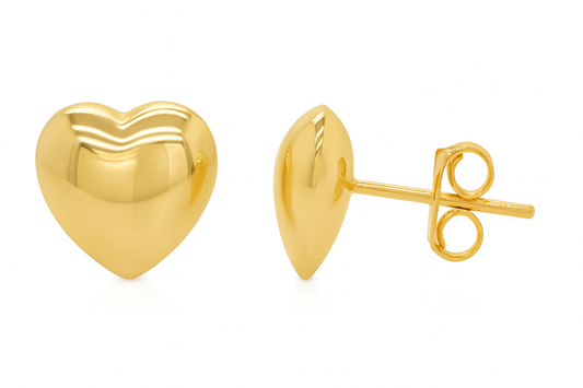 Large Puff Heart Stud Earrings