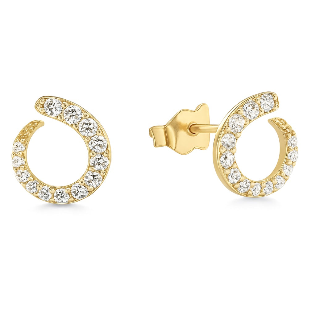 Cubic Zirconia Open Circle Stud Earrings