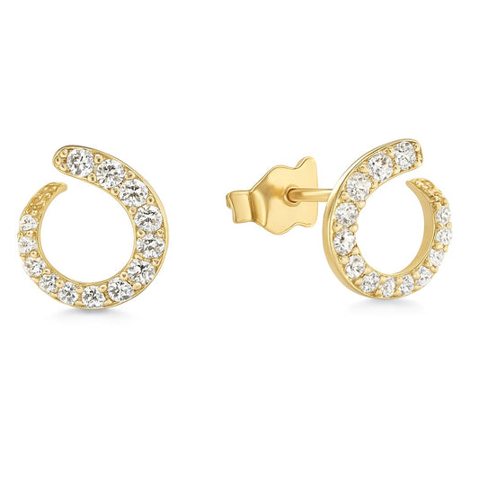 Cubic Zirconia Open Circle Stud Earrings