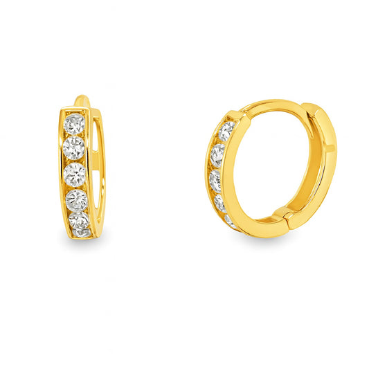 Channel Set Cubic Zirconia Huggie