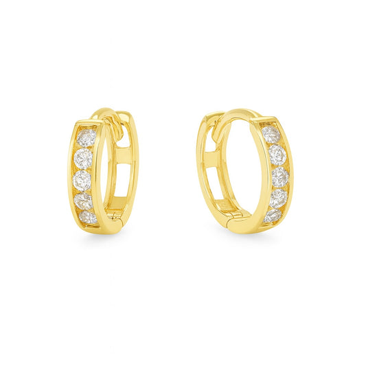 Channel Set Cubic Zirconia Huggie