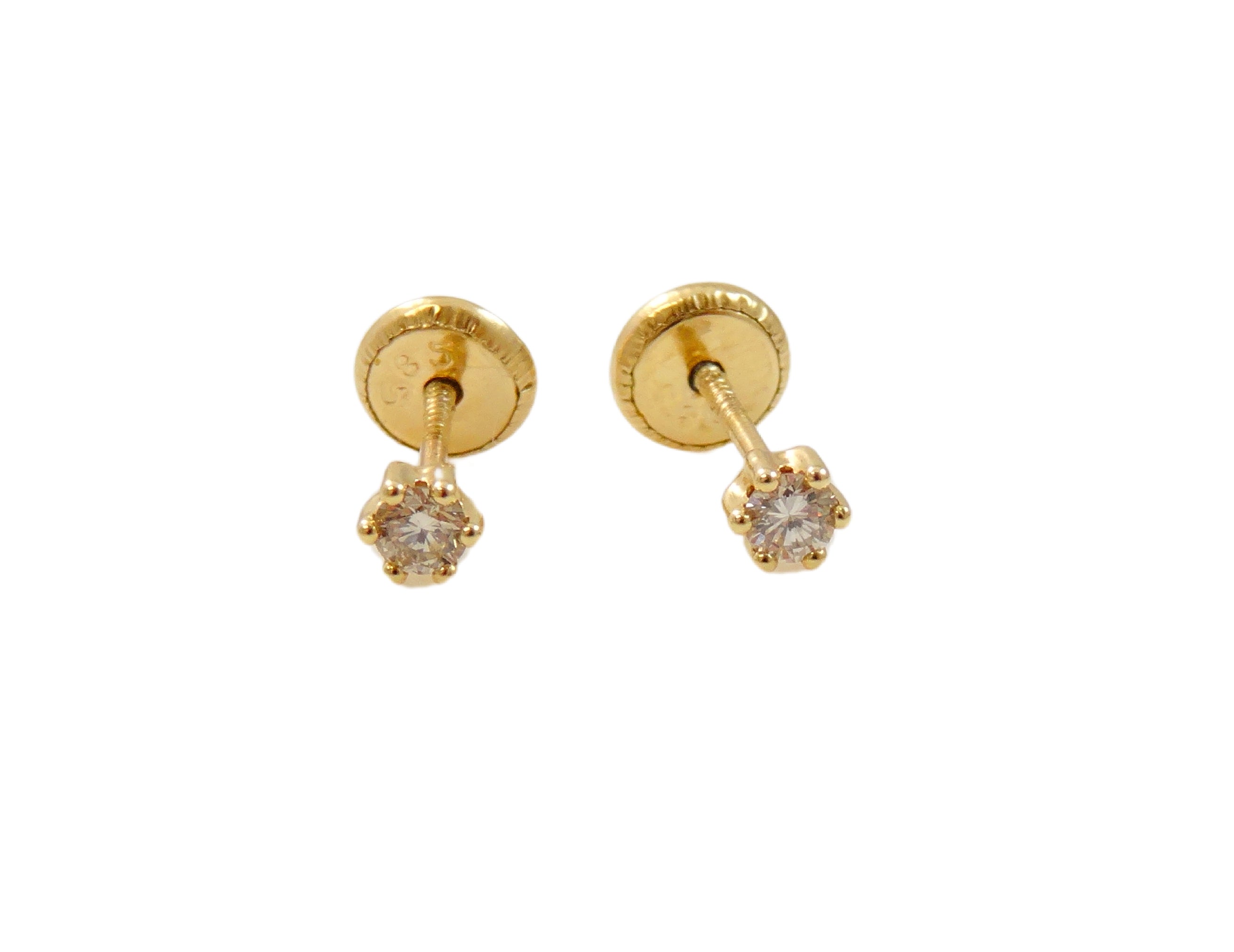 Buy First Quality White Stone 2 Gram Gold Earrings for Baby Girl