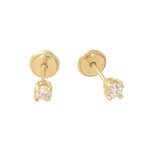 14K Gold Diamond Baby Earrings