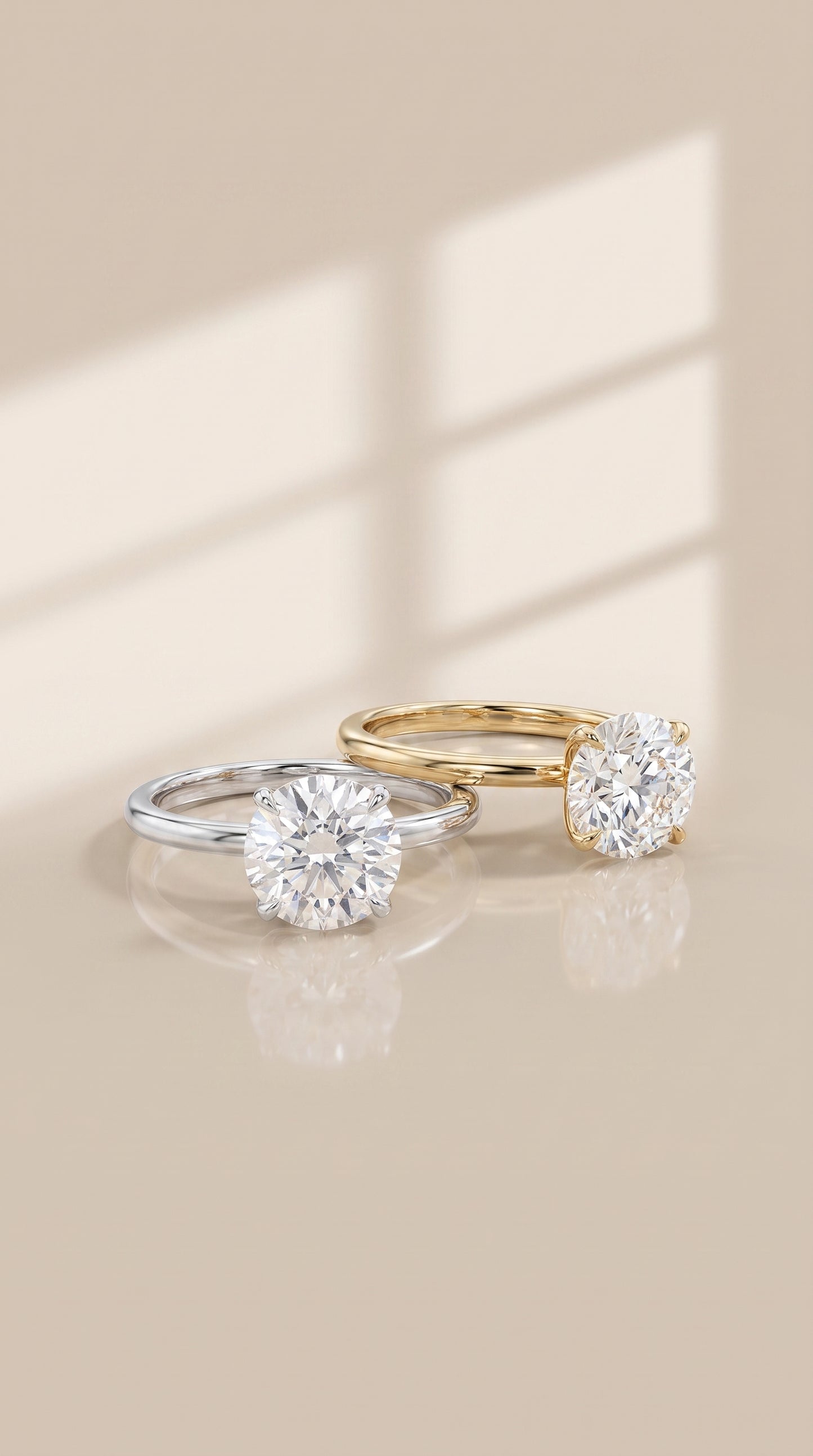 14K Yellow Gold 1.96 CT Lab Grown Round Diamond Tulip Prong Solitaire Ring
