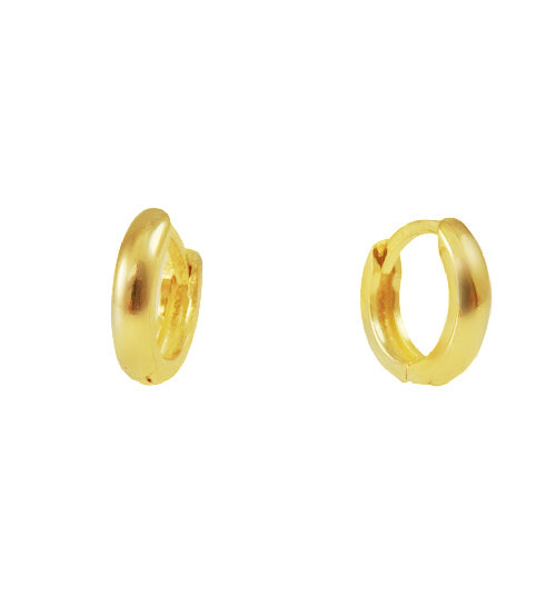 14K Gold 8mm  Plain Huggies Earrings
