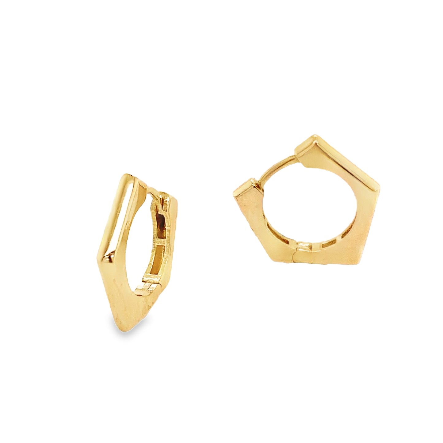 Pentagon Design Huggie Hoop Earrings