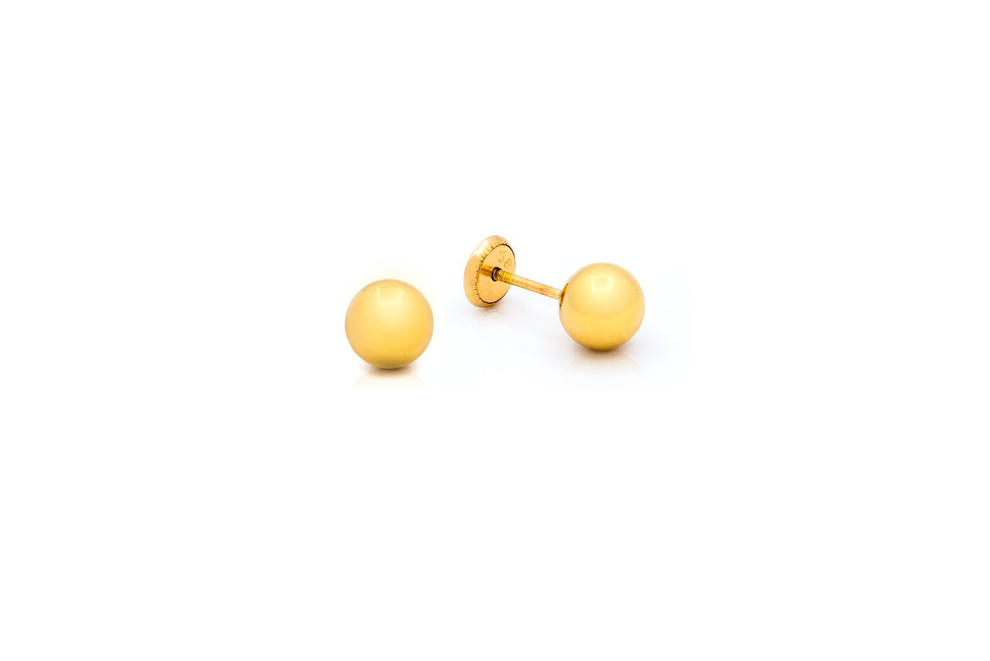 6mm Full Ball Earring for Baby 14K Gold