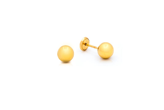 7mm Full Ball Earring for Baby 14K Gold