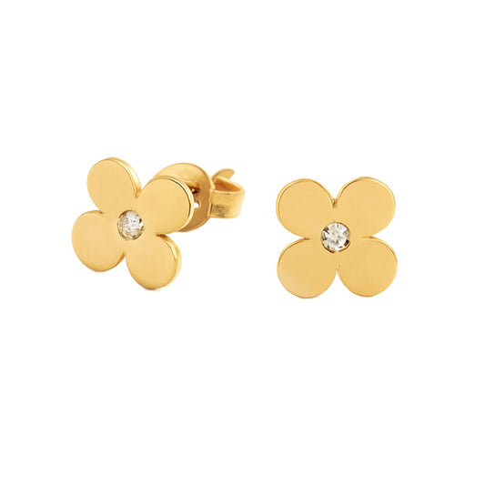 Cubic Zirconia Flower Earrings