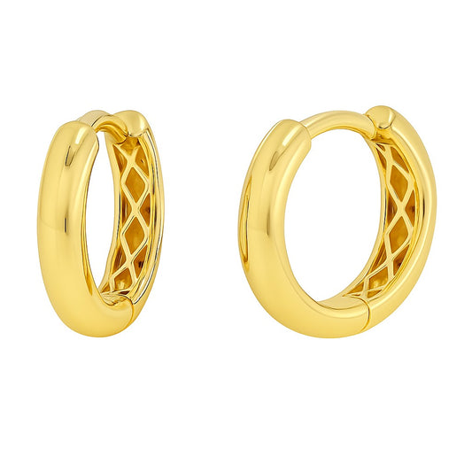 Classic Slender Huggie Hoop Earrings-14mm