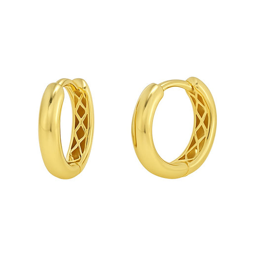 Classic Slender Huggie Hoop Earrings-12mm
