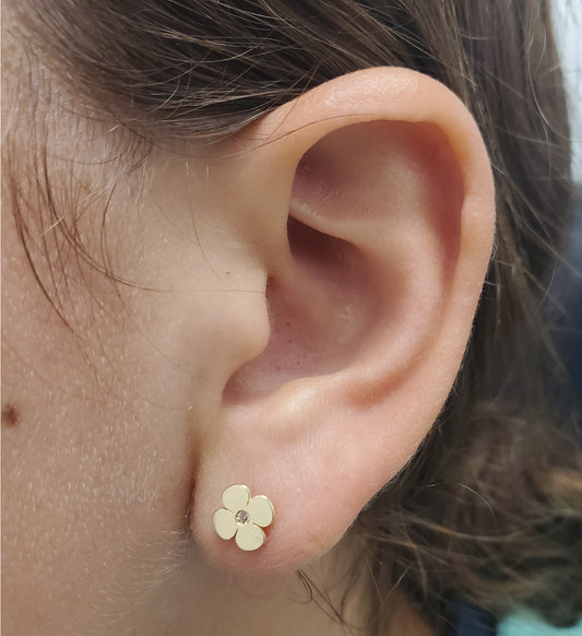 Cubic Zirconia Flower Earrings