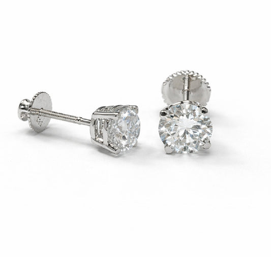6.5mm White Gold Lab Grown Diamond Stud Earrings