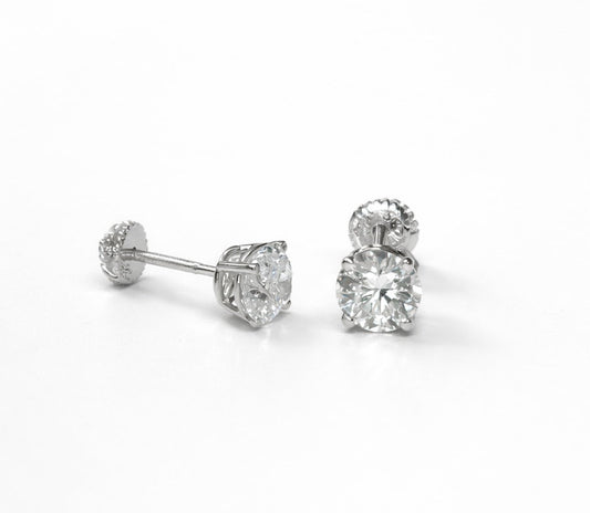 5.5mm White Gold Lab Grown Diamond Stud Earrings
