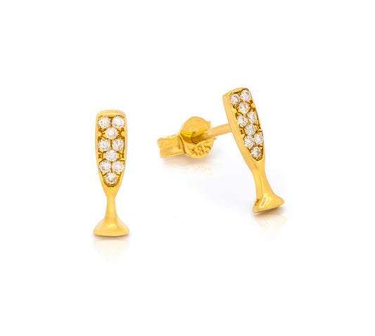 Miniature Champagne Diamond Earring