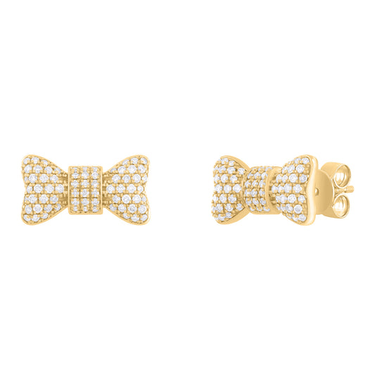 Diamond Pave Bow Earrings