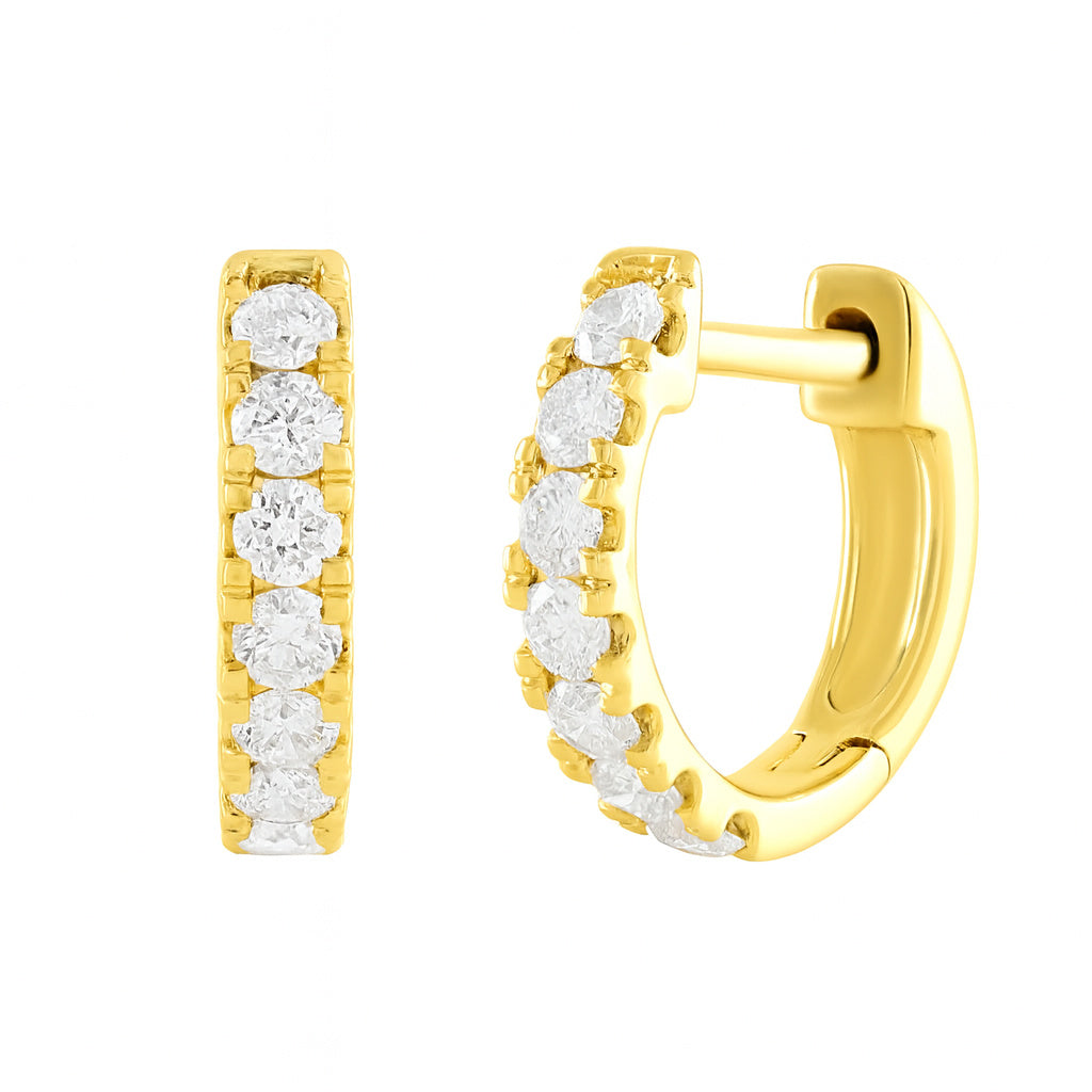 Mini Pave Diamond Huggies
