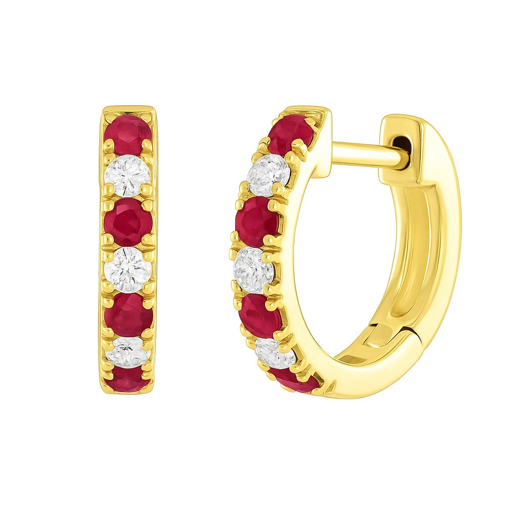 Diamond & Color Stone Huggies