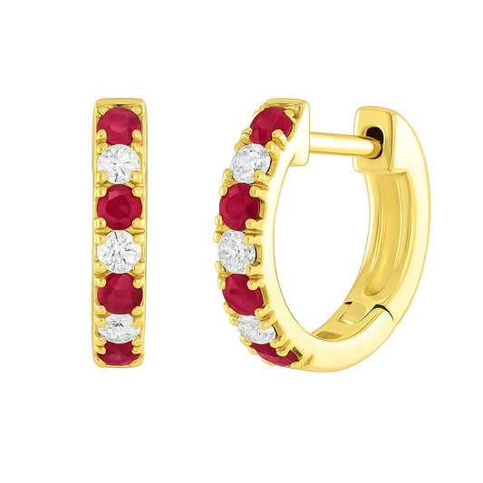 Diamond & Color Stone Huggies