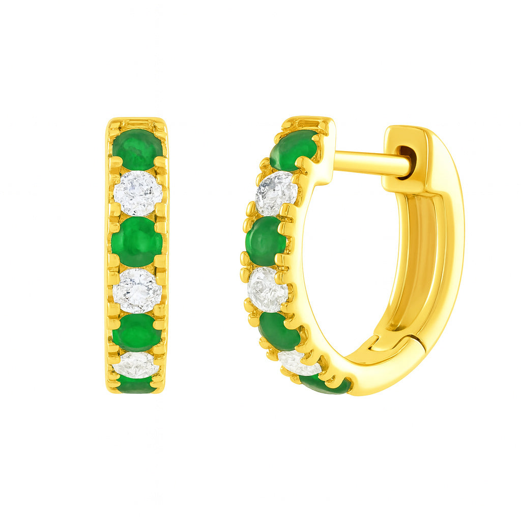 Diamond & Color Stone Huggies