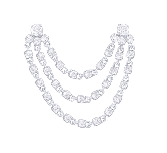 Diamond Triple Chain Stud Earring