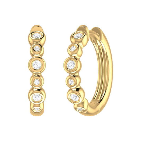 Bezel Set Diamond Huggies