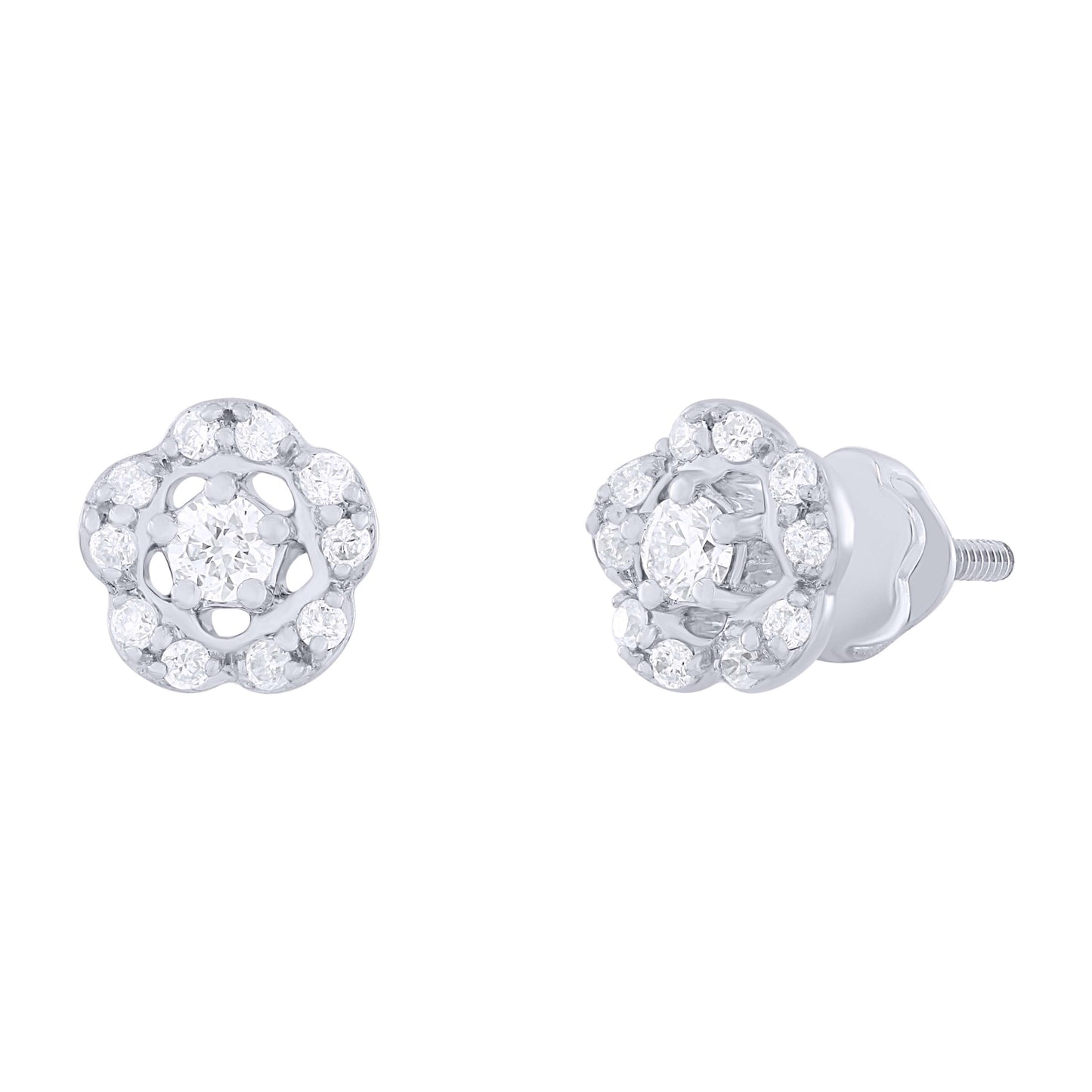 Flower Diamond Stud Earrings 5mm