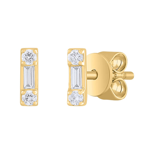Miniature Diamond Baguette Earring