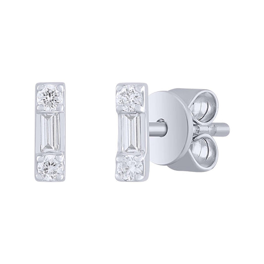 Miniature Diamond Baguette Earring