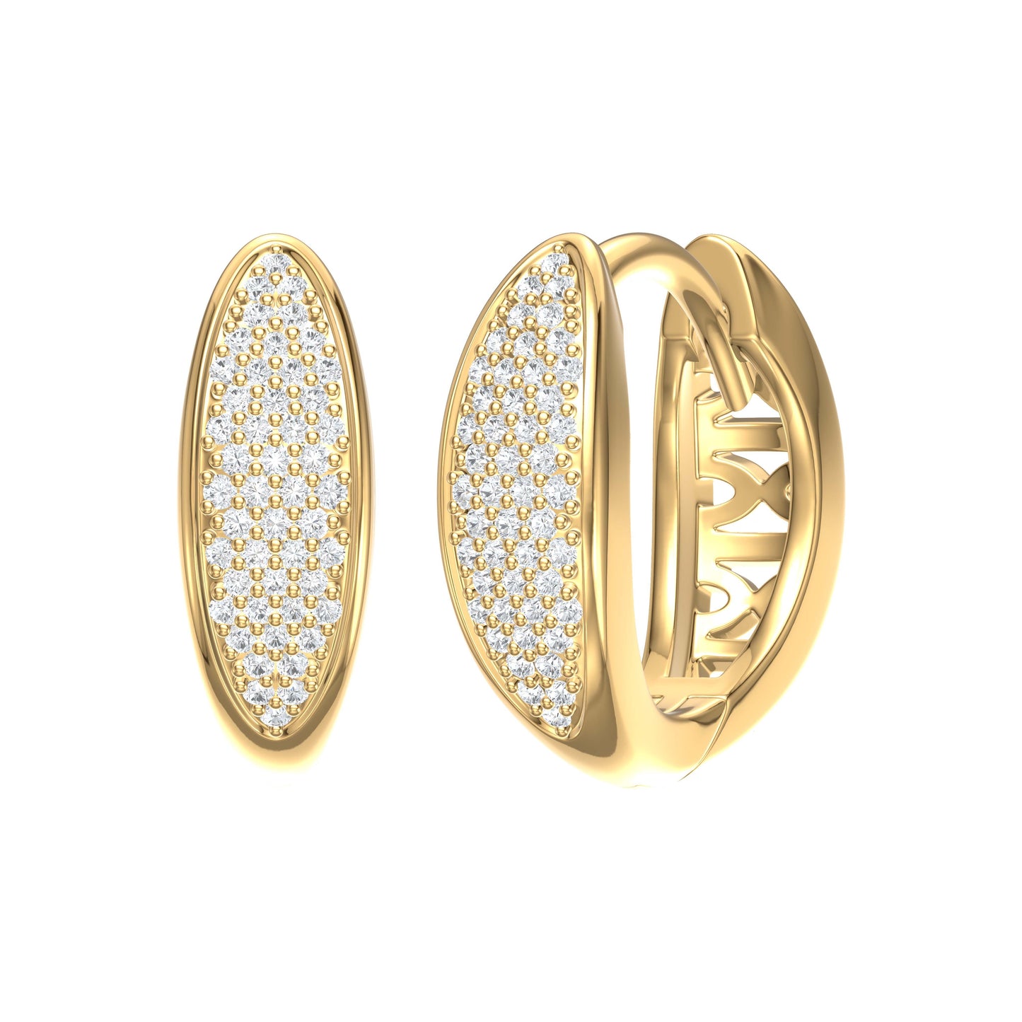 Marquise Pave Diamond Huggies