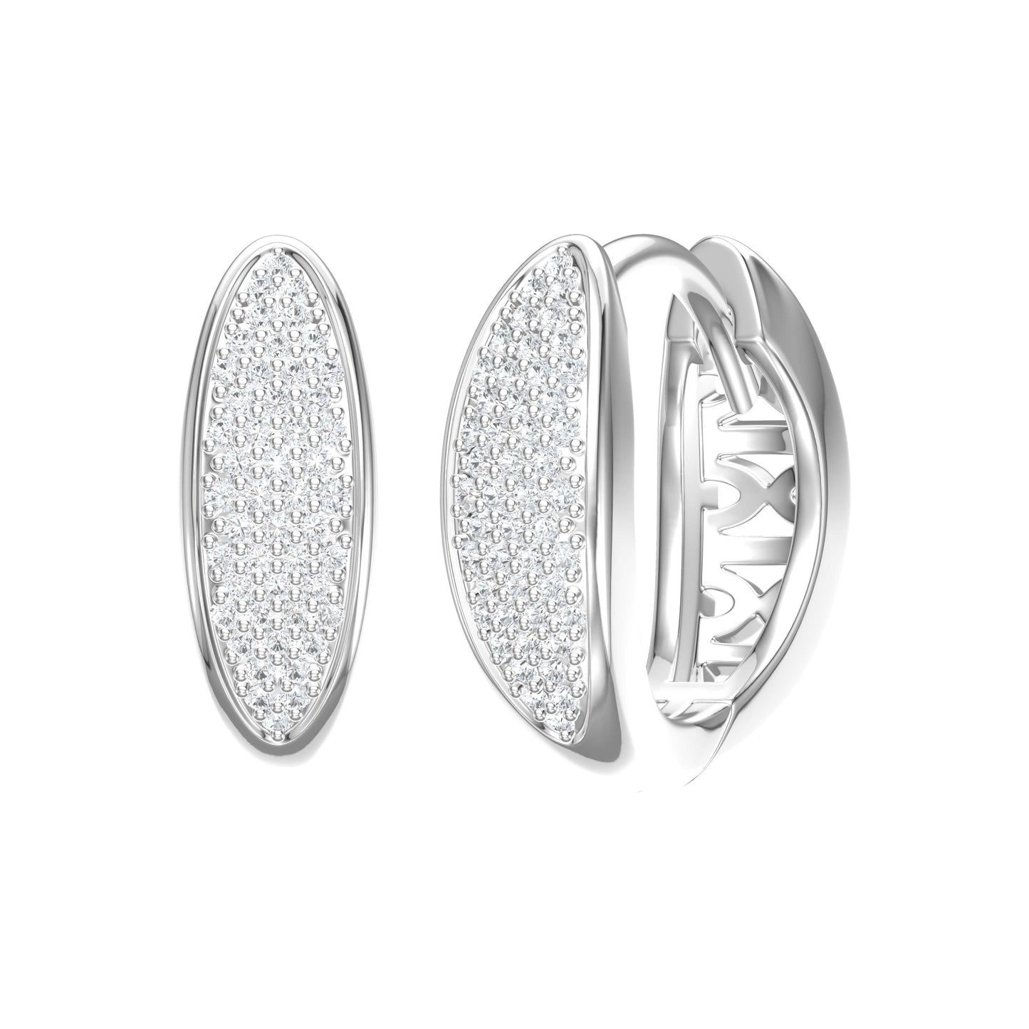 Marquise Pave Diamond Huggies